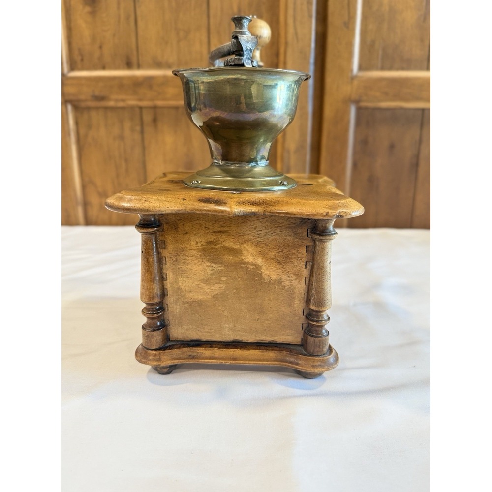 VTG Wood Dovetail Corners Coffee Grinder Hand Crank Mill Farmhouse Kitchen Decor - Picture 5 of 13